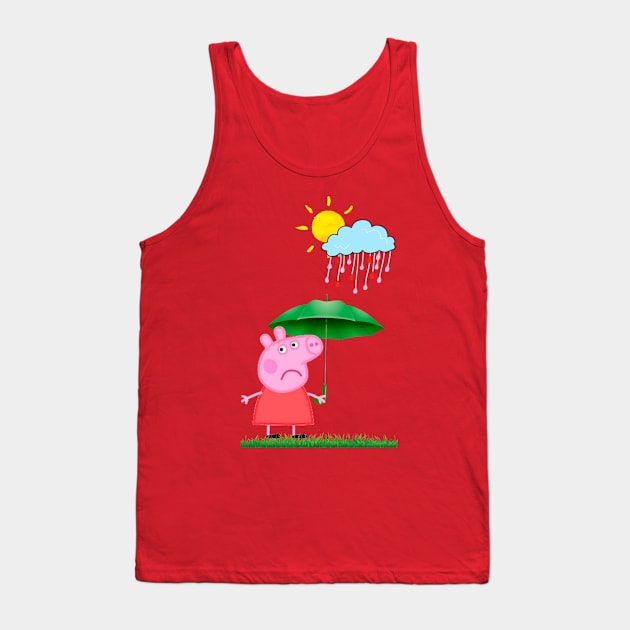 Funny pig with umbrella Tank Top by LAV77